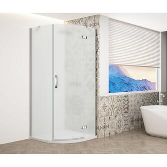 TRINITY CHROME Duschabtrennung Viertelkreis 900x900mm, Mattglas, rechts