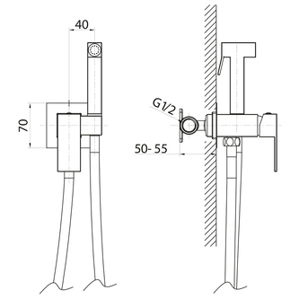 CUBEMIX Bidetarmatur mit Brausestopp, Gold matt