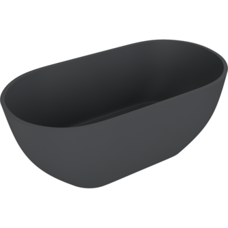 REDUTA Freistehende Badewanne, Gussmarmor 171x81x58cm, Anthrazit matt