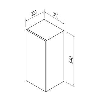 ESPACE Schrank 35x78x32cm, 1x Tür, links/rechts, weiss matt