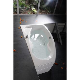 Raumspar Badewanne MAMBA 160x95x44cm, rechts, weiß