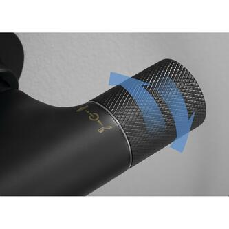 SOLARIS Duschsäule mit Thermostat-Armatur, Schwarz matt