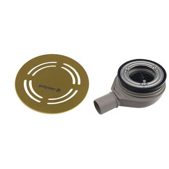 FLEXIA Duschwannenablauf, Ø 90mm, DN40, gold matt