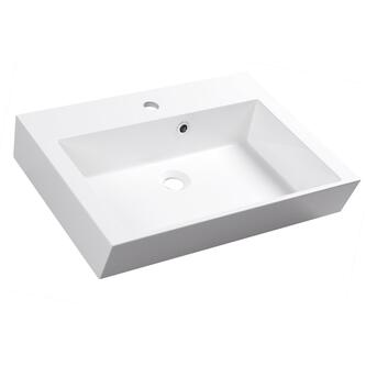 ORINOKO Gussmarmor-Waschtisch 60x15x45cm, weiß