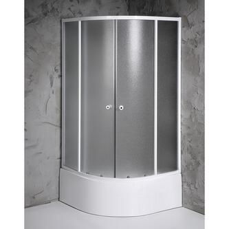 ARLEN Duschabtrennung Viertelkreis 900x900mm, Glas Brick