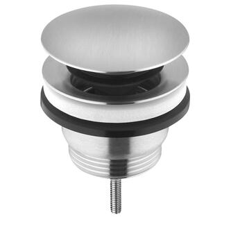 MINIMAL Ablaufgarnitur 5/4“, klick-klack, großer Stopfen, Edelstahl matt