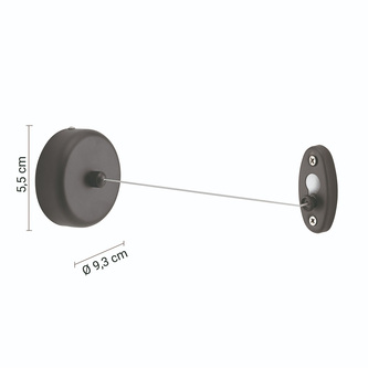 Ausziehbare Wäscheschnur, 3000 mm, Schwarz matt