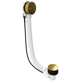 Ablaufgarnitur mit Bowden, Länge 600mm, Stopfen 72mm, Gold matt