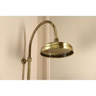 VANITY Duschsäule mit Armaturanschluss Kopf- und Handbrause, Retro, Bronze