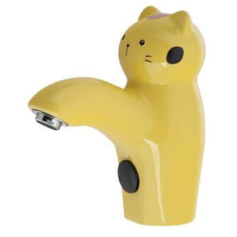 Kinder Keramik Sensor-Standarmatur 6V DC (4xAA), Katze, Gelb