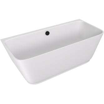 SKYLLA Gussmarmor Wand-Badewanne 170x75x60cm, Weiß matt