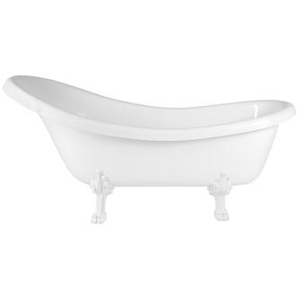 RETRO freistehende Badewanne 174,5x82x80,5cm, weiß, Füße weiß