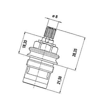 Keramik-Oberteil 1/2", 8/20, links, Axia, Airtech, Epoca