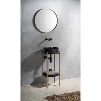 PUNO Konsole mit Waschbecken 375x870x448xmm, Gold matt