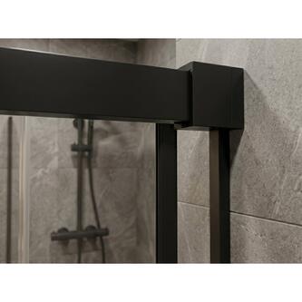LUXOR BLACK Duschtür 1000mm, Klarglas