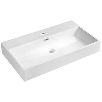 AQUATIC Waschtisch, Gussmarmor, 80x46cm, Weiß