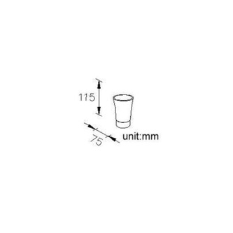 JUSTY 1 Glas zum Stellen, Keramik/Edelstahl