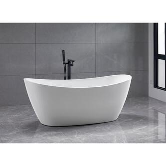 AVILA freistehende Badewanne 180x87x65cm, Weiß