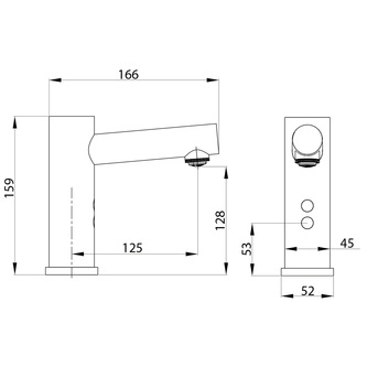 Sensor-Standarmatur 6V DC (4xAA), Edelstahl Matt