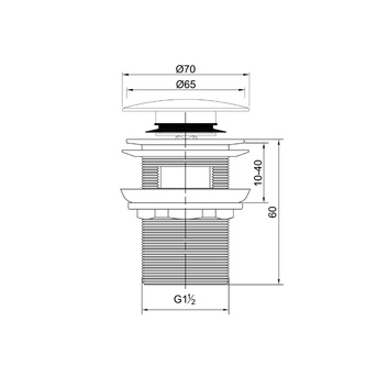 Wannen Ablauf, Click Clack, für Wannen mit integriertem Überlauf, 1“1/2, chrom